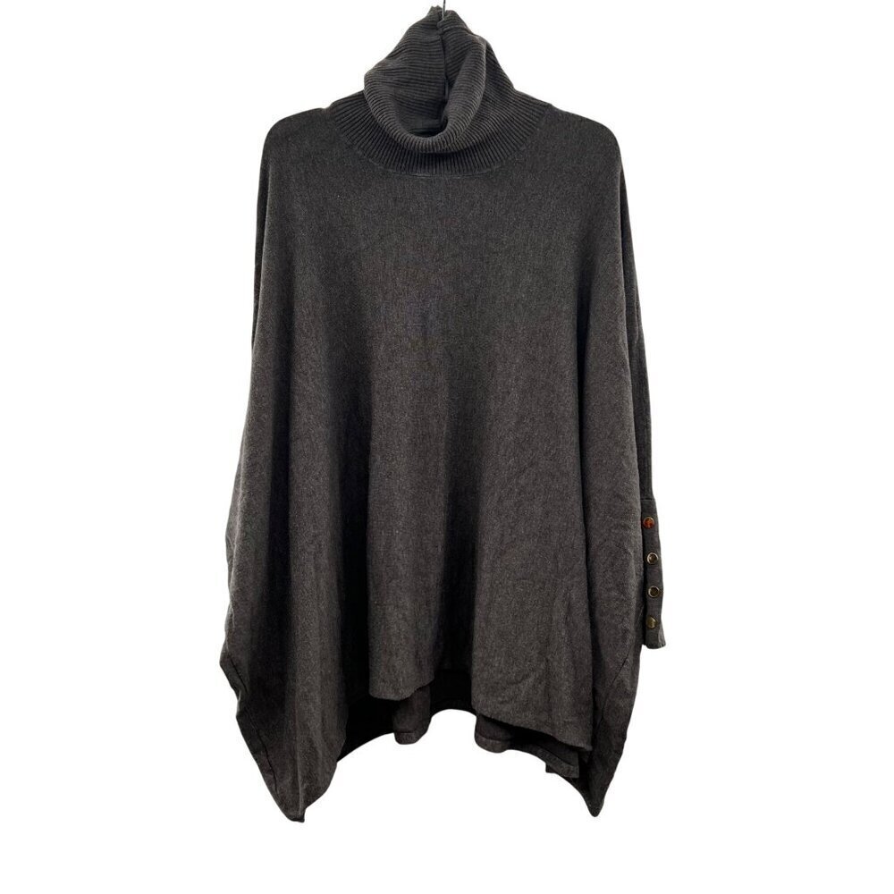 Alfani Petite Turtleneck Sweater Brown Gray Size Large Long Dolman Sleeve
